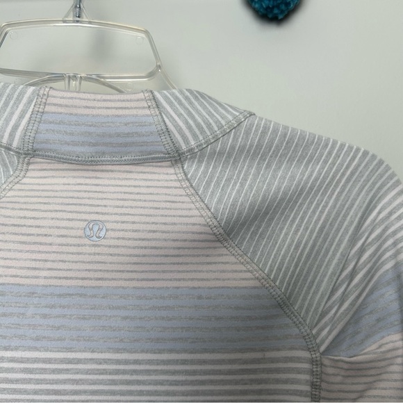 Lululemon Think Fast Long Sleeve Striped Athletic Shirt - Picture 6 of 8